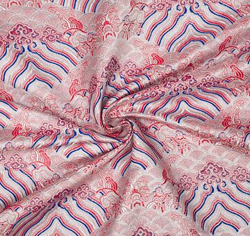 Brocade heaven, white and blue and red