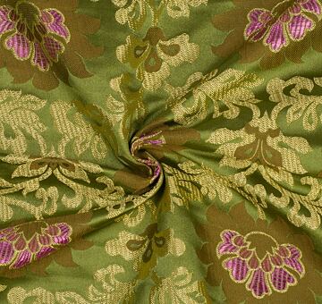Brocade Rococo, olive green, seconds