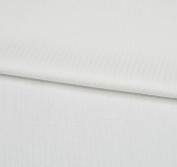Linen cotton blend fabric, herringbone, white