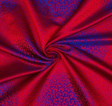 Brocade peony, blue and red, 1.3m