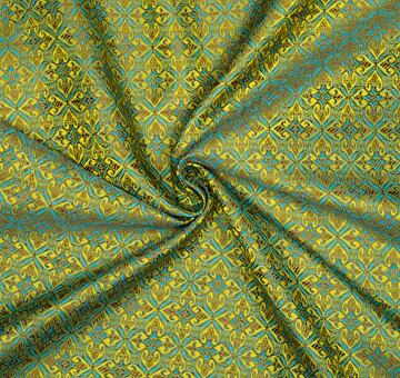 Noble brocade, turquoise and brown and yellow