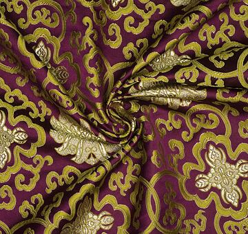 Brocade water lily, gold and plum