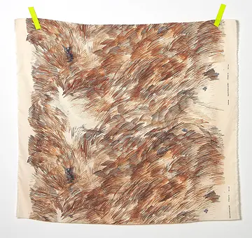 Japanese print fabric, double gauze, Good Sign, brown