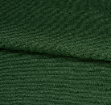 Dark green heavy linen fabric, 100% linen