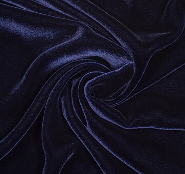 Silk blend velvet, dark blue, 0.95m