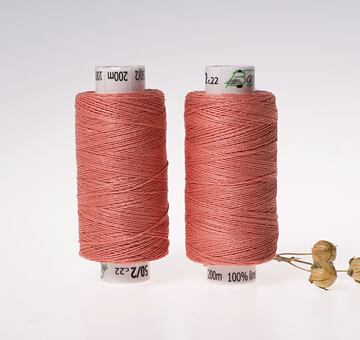 Medium linen thread, 33x2, 200m, salmon