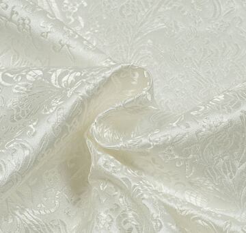 Peacock feather brocade, ivory white