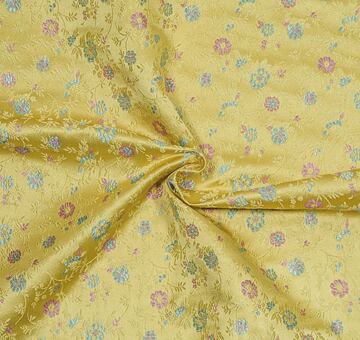 Brocade with floral pattern, pink and gold, 1.45m