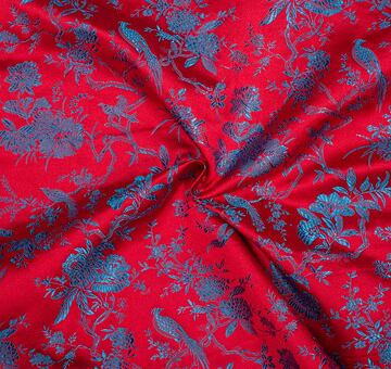 Japanese brocade, blue-red