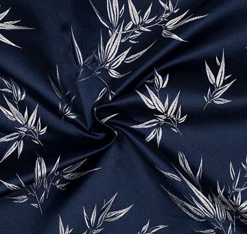 Brocade Bamboo, silver and blue