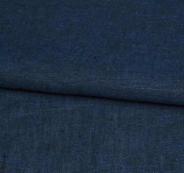 Shot linen fabric, 100% linen, dark blue