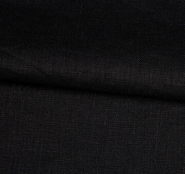 Black heavy linen fabric, 100% linen