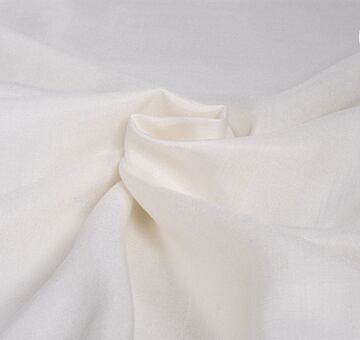 Hand woven wild eri silk plain weave, ivory white