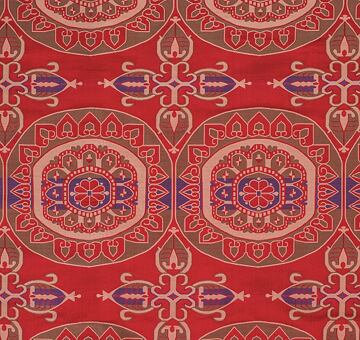 Brocade of Saint Lambert, silk blend, red, seconds
