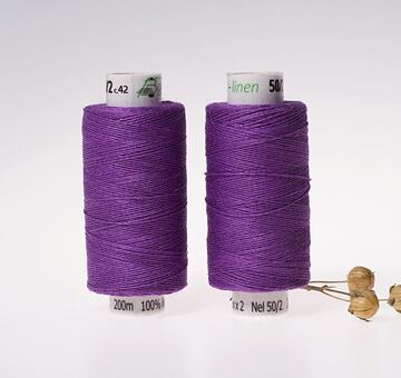 Medium linen thread, 33x2, 200m, violet