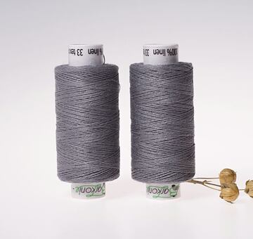 Medium linen thread, 33x2, 200m, grey