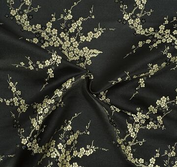 Brocade Sakura, gold and black