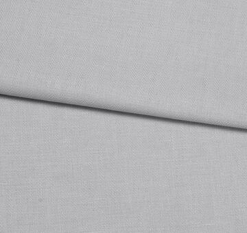 Linen cotton blend fabric, herringbone, light grey