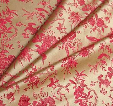 Japan Brocade, strawberry and beige, 1.4m
