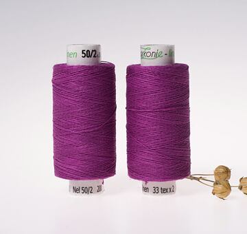 Medium linen thread, 33x2, 200m, fuchsia