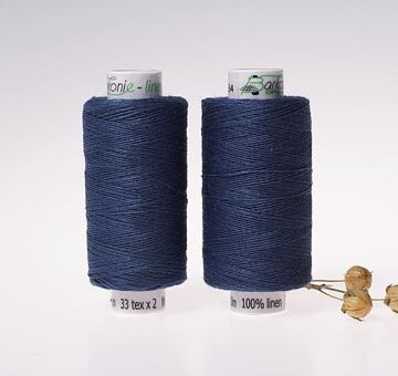 Medium linen thread, 33x2, 200m, dark blue