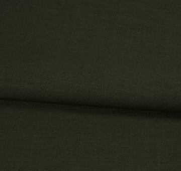 Fine linen cotton blend fabric, army green