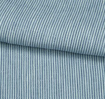 Heavy linen fabric, 100% linen, striped, white and blue