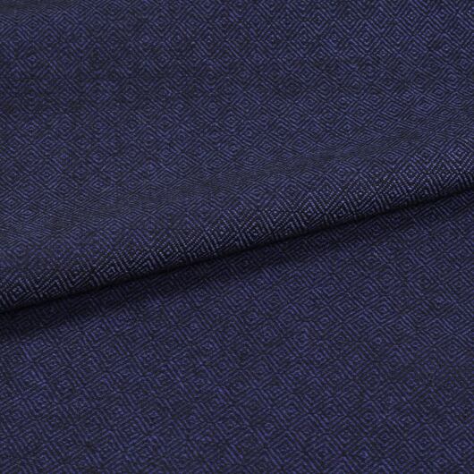 Diamond weave virgin wool, blue and black