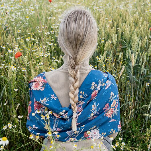 EcoVero viscose blue fabric