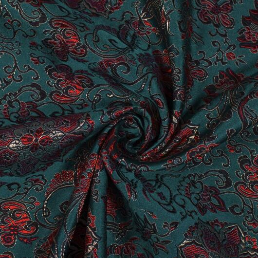 Brocade Chrysanthemum, teal