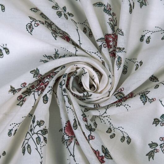 Cotton muslin, Regency floral print, 100% organic cotton (GOTS)