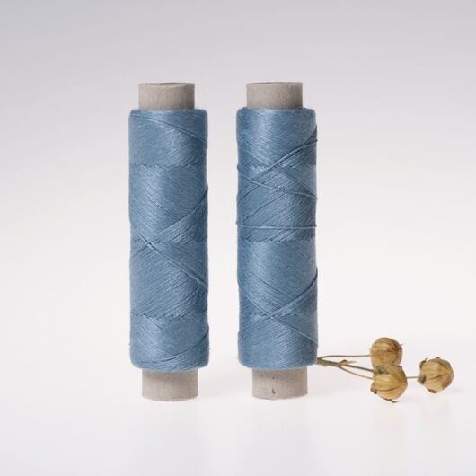 Fine linen thread, 20x3, 100m, steel blue