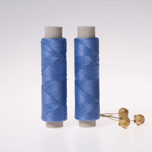 Fine linen thread, 20x3, 100m, blue