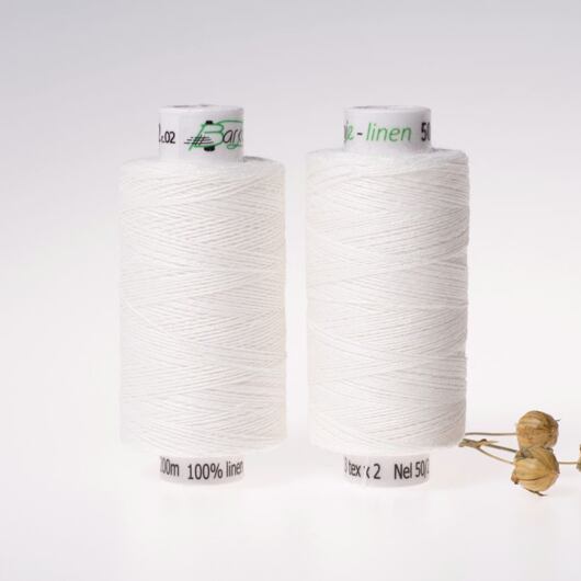 Medium linen thread, 33x2, 200m, ivory white