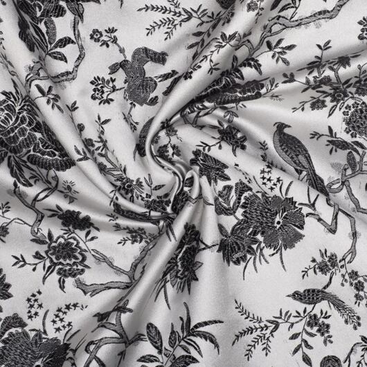 Japanese brocade, black and silver, seconds