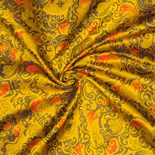 Brocade xxx, orange and violet and yellow