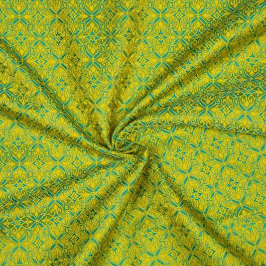 Noble brocade, turquoise and yellow