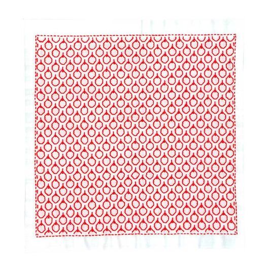 Hitomezashi sashiko kit 34 x 34 cm, apple pattern in red