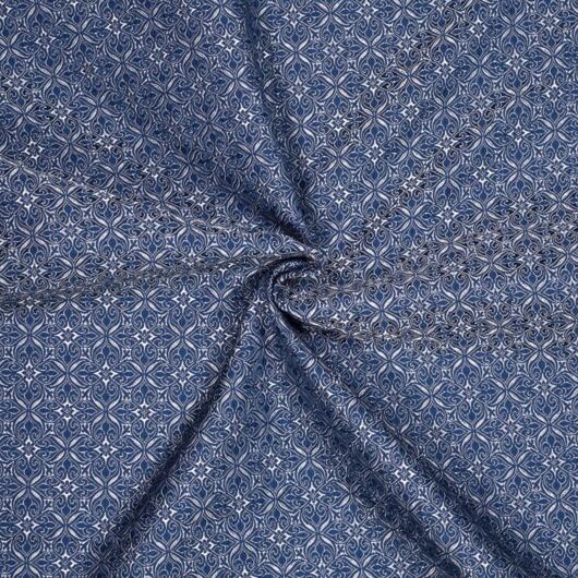 Noble brocade, silver and dark blue