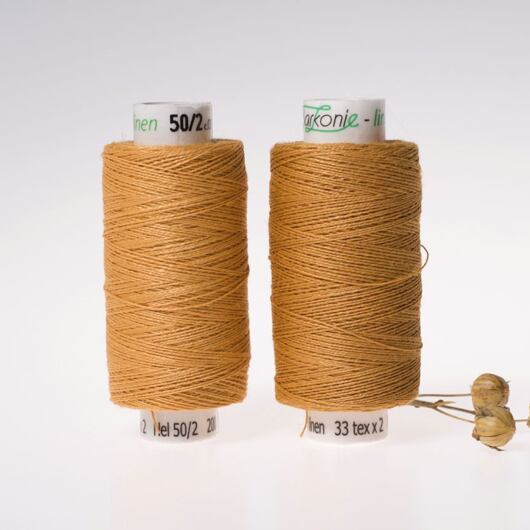 Medium linen thread, 33x2, 200m, caramel