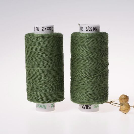 Medium linen thread, 33x2, 200m, dark green