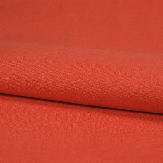 Orange linen fabric, 100% linen
