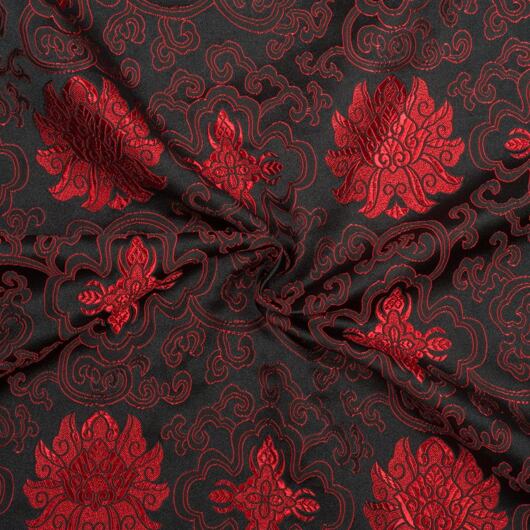 Brocade Water Lily, red and black