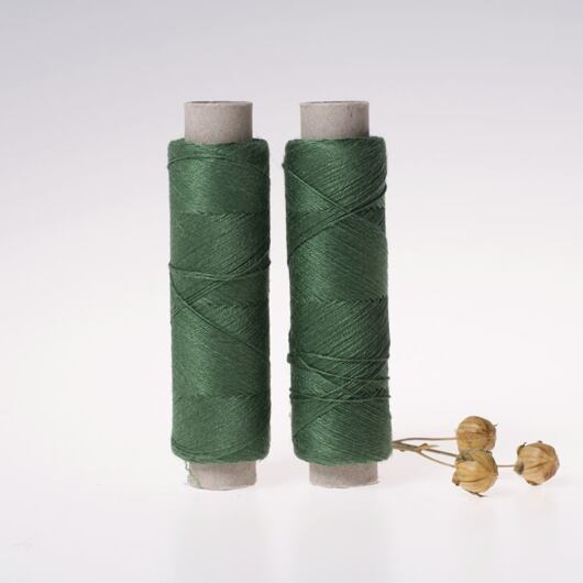 Fine linen thread, 20x3, 100m, dark green