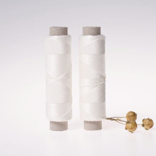 Fine linen thread, 20x3, 100m, ivory white