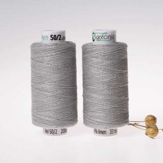 Medium linen thread, 33x2, 200m, light grey