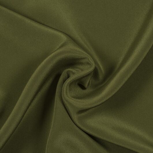 Silk crêpe marocain, army green