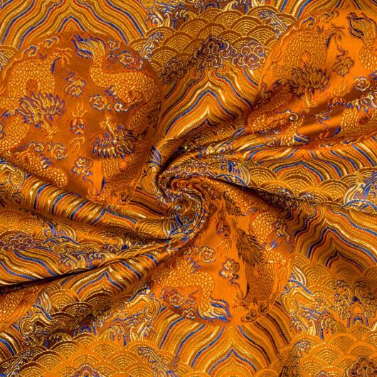 Brocade fabric heaven, orange