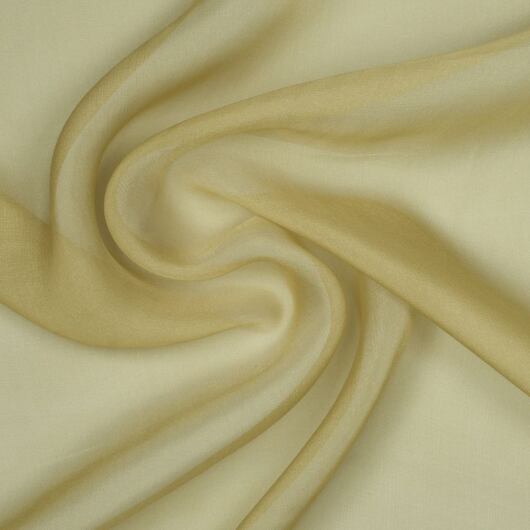 Hedvábný šifon, hořčicový
