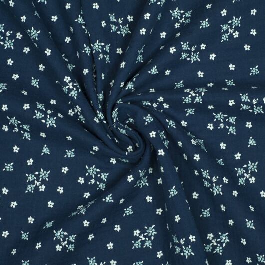 Dvojitá gázovina mušelín Maia, bio bavlna, tmavě modrý